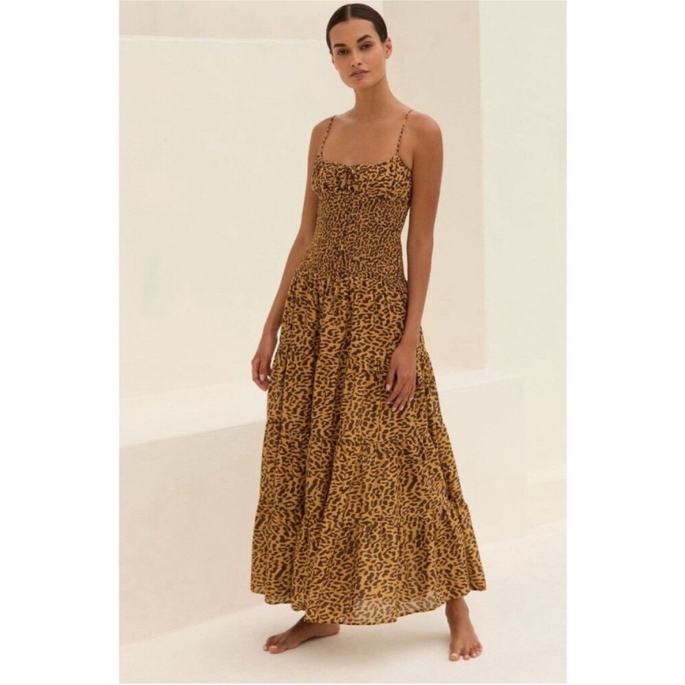 Anthropologie Leopard Print Maxi Dress